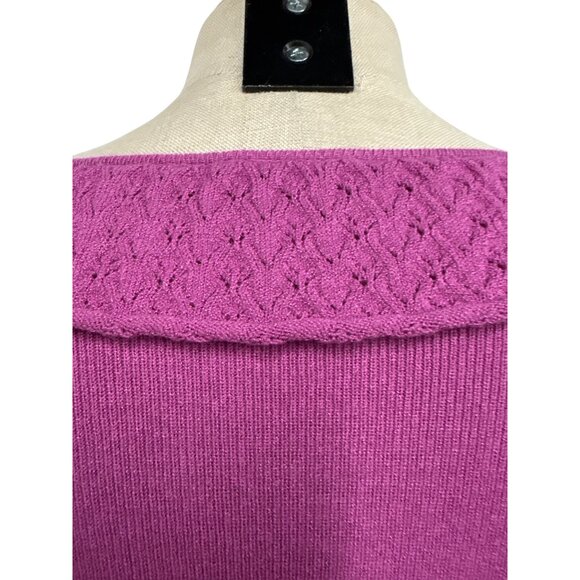 Vintage Sigrid Olsen Sport Petite M Knit Sweater Pink Rayon/Nylon Long Sleeve - Picture 10 of 13